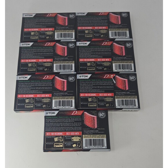 Cassette Tape Lot of 10 Sealed 7 TDK D60 High Output 3 Maxell High Bias XLII - Picture 7 of 13